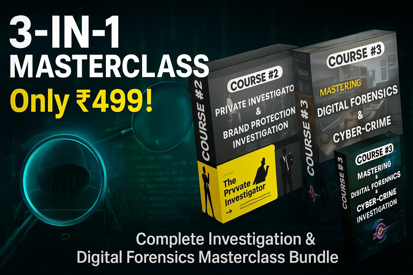 3 in 1 Complete Investigation & Digital Forensics Masterclass Bundle